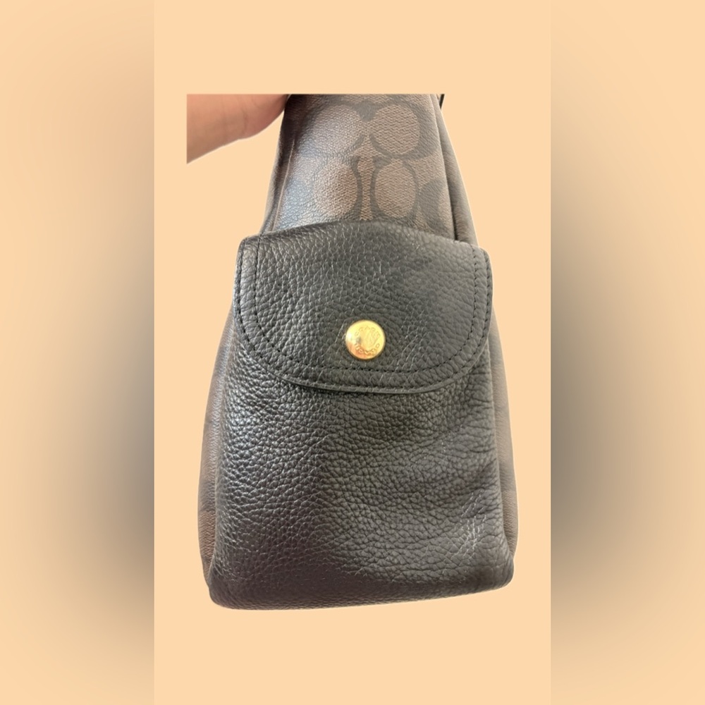 Coach Pennie Signature Canvas Pebble Leather Shoulder Bag - Picture 2 of 7